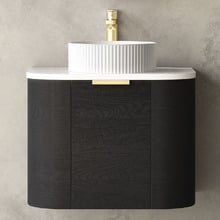 Bondi 600mm Wall Hung Single Vanity with Pure White Countertop